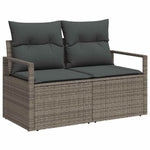 Garden Sofa with Cushion Grey 120 x 62 x 69cm Poly Rattan 42006764