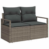 Garden Sofa with Cushion Grey 120 x 62 x 69cm Poly Rattan 42006764