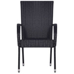 7 Piece Garden Dining Set Black 3099399