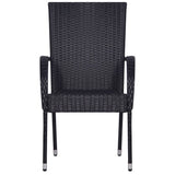 7 Piece Garden Dining Set Black 3099399