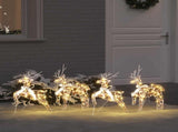 LED Reindeers 4 pcs 80 LEDs Multicoulur 44 x 18 x 65.5 cm PET 3399386