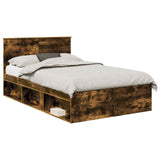 Bed Frame Smoked Oak 120 x 190 cm Engineered wood 3407899