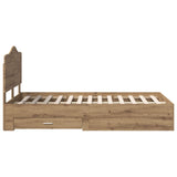 Bed Frame with Drawer Artisan Oak 135 x 190 cm Engineered Wood 3413620