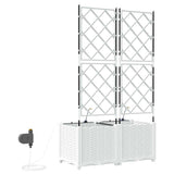 Garden Planter 2 pcs White 80 x 40 x 142 cm Plastic 42002919