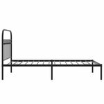 Metal Bed Frame without Mattress with Headboard Black 107x203cm 376596