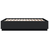 Bed Frame with LED without Mattress Black 135x190 cm Double 3209647