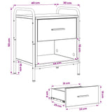 Bedside Cabinet 2 pcs Old Wood 40 x 30 x 50 cm Engineered Wood 8013503