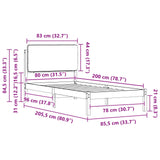 Bed Frame with Upholstered Headboard Taupe 80 x 200 cm 877942