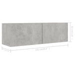 ZNTS 6 Piece TV Cabinet Set Concrete Grey Engineered Wood 3079083