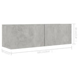 8 Piece TV Cabinet Set Concrete Grey Engineered Wood 3079069