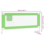 Toddler Safety Bed Rail Green 200x25 cm Fabric 10197