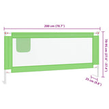 Toddler Safety Bed Rail Green 200x25 cm Fabric 10197