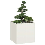 Planter White 80x80x80 cm Steel 860781