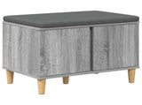Hall Bench with Cushion with Door Grey Sonoma 60 x 38 x 46 cm 891525