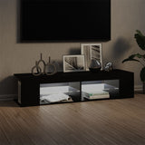 TV Cabinet with LED Lights Black 135x39x30 cm 804230