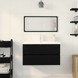 Bathroom Furniture Set 3 pcs Black Oak Engineered Wood 3334335