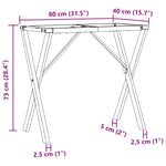 ZNTS Dining Table Legs X-Frame 80x40x73 cm Steel 357909