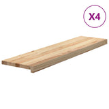 Stair Treads 4 pcs Untreated 100x25x2 cm Solid Wood Oak 3282896