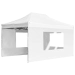 Professional Folding Party Tent with Walls Aluminium 4.5x3 m White 45500