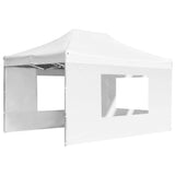 Professional Folding Party Tent with Walls Aluminium 4.5x3 m White 45500
