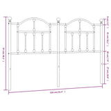 Headboard Black Powder-Coated Steel Double Bed Durable 353473