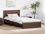 Bed Frame with Headboard Brown Oak 90 x 200 cm Engineered Wood 3408892