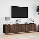 TV Wall Cabinet with LED Brown Oak 180x31x39.5 cm 3307960