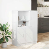 2 Piece Kitchen Cabinet Set White Engineered Wood 3324142