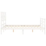 Bed Frame without Mattress White Small Double Solid Wood 3194412