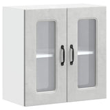 Kitchen Wall Cabinet with Glass Door Kalmar Concrete Grey Engineered Wood 853671