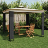 Gazebo with Double Roof Cream 2.94x2.94 m Steel 368444