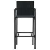 Bar Stools 2 pcs Black Poly Rattan 362581