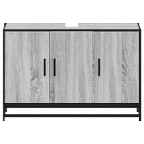 Bathroom Sink Cabinet Grey Sonoma 90x33x60 cm Engineered Wood 849272