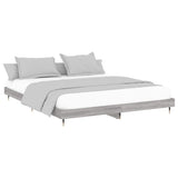 ZNTS Bed Frame without Mattress Grey Sonoma 200x200 cm Engineered Wood 832115