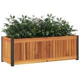 Garden Planter 80x30x27.5 cm Solid Wood Acacia and Steel 367614