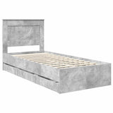 Bed Frame with Drawer Concrete Grey 90 x 200 cm Engineer Wood 3410211