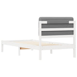 Bed Frame with Upholstered Headboard Light Grey 100 x 200 cm 878003