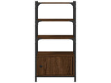 Bookcase 3-Tier Brown Oak 41x30x109.5 cm Engineered Wood 839002