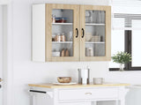 Wall Glass Cabinet LUCCA 2 pcs Sonoma Oak 40 x 31 x 80 cm 884990