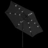 Garden Parasol Black Polyester, Steel Large Garden Parasol 47134