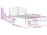 Bed Frame with Drawer Smoked Oak 120 x 200 cm Engineered Wood 3413625