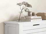 Narrow Shoe Cabinet with 3 Flip Drawers - White T3398P555123