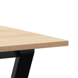 Dining Table Y-Frame 80x50x75 cm Solid Wood Pine and Steel 3282716