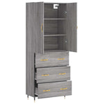 Highboard Grey Sonoma 69.5x34x180 cm Engineered Wood 3195833