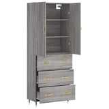 Highboard Grey Sonoma 69.5x34x180 cm Engineered Wood 3195833