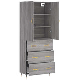 Highboard Grey Sonoma 69,5x34x180 cm Engineered Wood 3195833