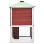 ZNTS Animal Rabbit Cage Double Floor Red Wood 170851
