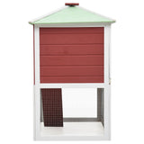 ZNTS Animal Rabbit Cage Double Floor Red Wood 170851