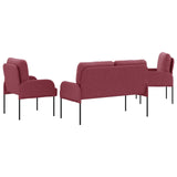 Sofa Sets with Cushion 3 pcs Wine Red 115 x 56 x 80 cm Plywood 3406211