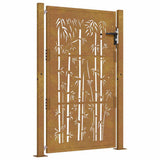 Garden Gate 100x150 cm Corten Steel Bamboo Design 153187